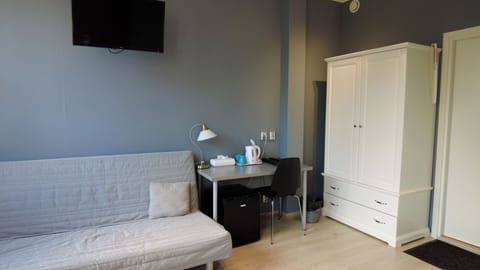 Couch, table and wardrobe