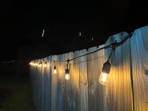 Outside parking fence with lights