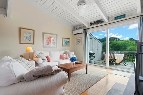 Living room with deck