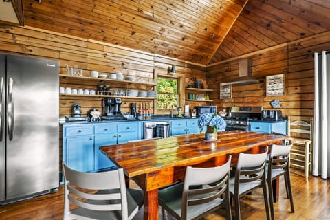 Fontana Peak has a full coffee bar with a Nespresso machine, Keurig, regular coffee pot, and french press.