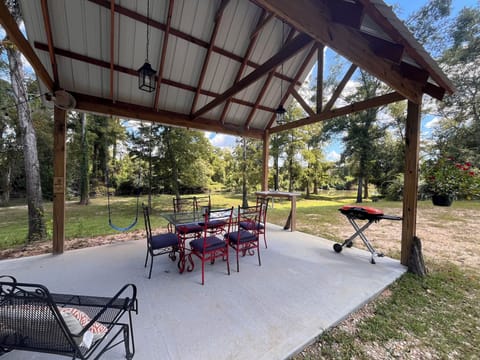 Outdoor pavilion, perfect place to grill out and enjoy a meal by the river.