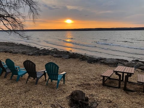 Private Guest Beach when Lake still low in early spring.
