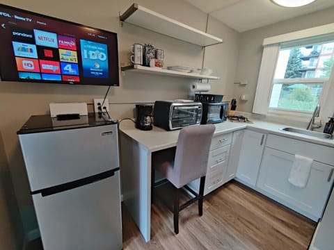 T.V. with wifi and a number of channels for your convenience.