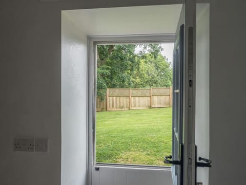 Stable door, open with view of garden