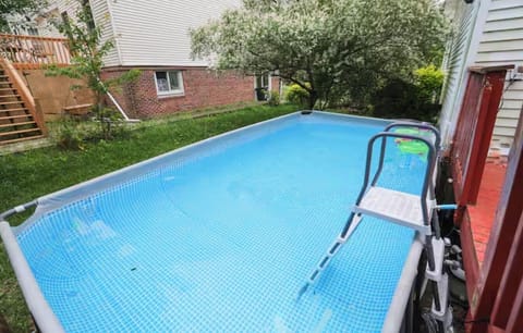 Above ground pool perfect to cool off during hot summer days