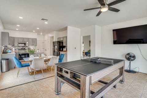 Game Area/Dining Area | Open Floor Plan | Combination Ping-Pong/Air Hockey Table