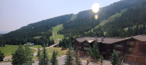 View from the balcony with the ski lift.