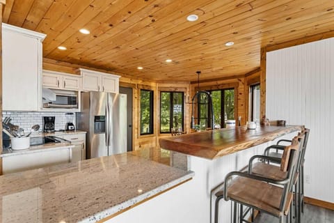 Live-Edge Bar Top with Seating for 3