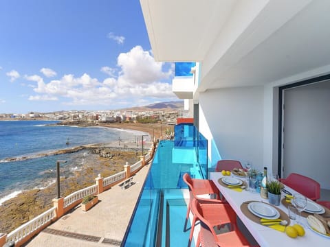 Water, Sky, Cloud, Property, Building, Azure, Tableware, Table, House, Chair