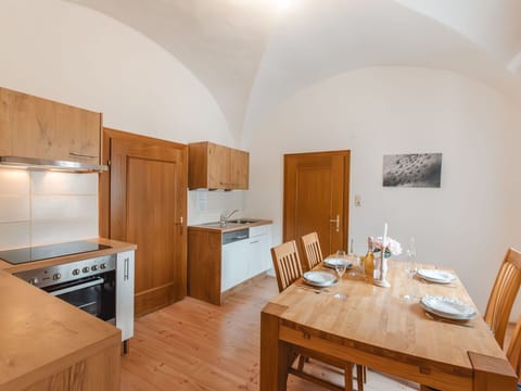 Property, Furniture, Table, Cabinetry, Wood, Interior Design, Flooring, Kitchen Appliance, Floor, Wood Stain