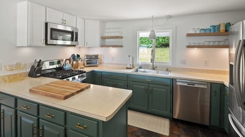 Enjoy views of the backyard from the kitchen