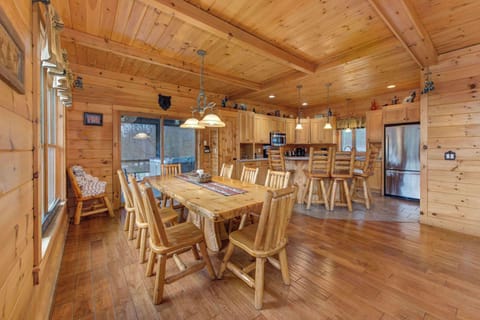 Gather for meals together at the dining table, with seating for 8