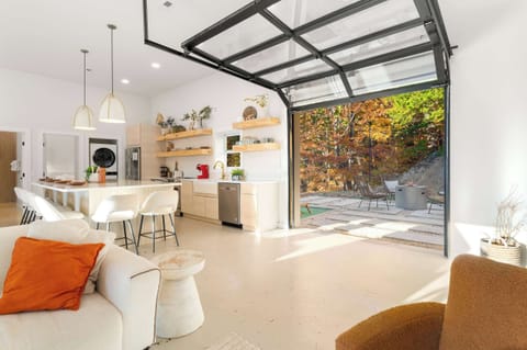 Lounge on comfy couches or in one of the plush full bunks in the living room