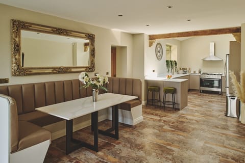 The kitchen dining area at Rye Top Farm, Uppermill, Peak District