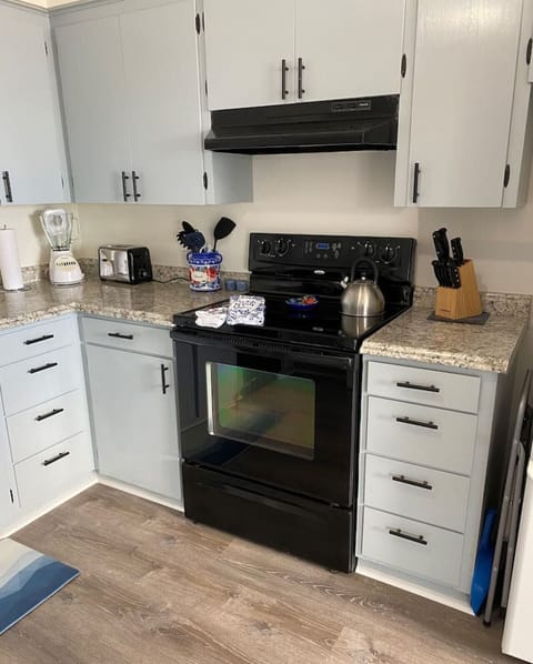 The stove/oven, blender and toaster are ready to usel!