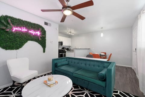 Comfortable Living Room With Glowing Lights