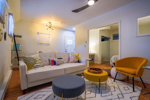 Modern retro style living room with Smart TV