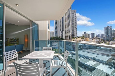 Enjoy a sunset wine on the private balcony, complete with a four-seater table setting for alfresco dining.

