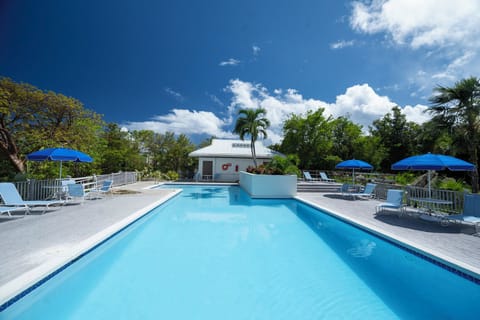 The beautiful, community pool is a short two minute drive from the condo.