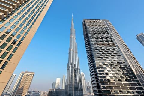 Skyline View: Marvel at breathtaking views of the iconic Burj Khalifa from your balcony!