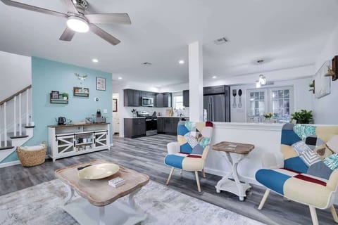 Bright and airy living room with an open floor plan that keeps everyone connected.