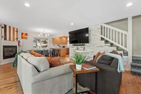 Large open concept living area on the second floor.