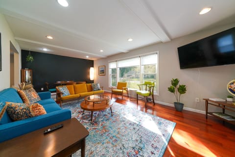 It faces the south and brings in a lot of natural light.