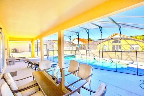 Large deck space with the pool and spa