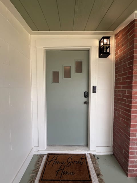 Original Front Door. We love the midcentury design