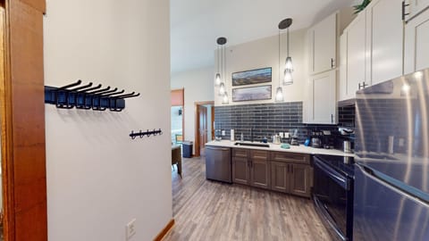 Indoors, Floor, Flooring, Kitchen, Hardwood