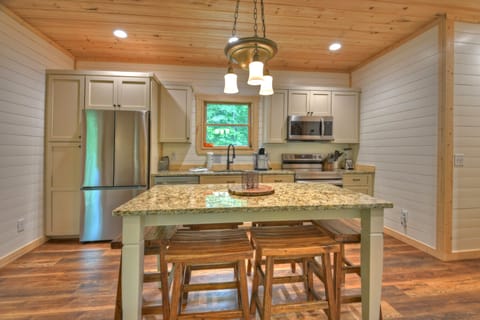 Open concept kitchen and dining area