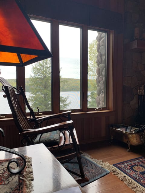 Upper level living room with lake views