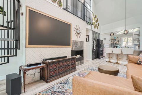 Two massive 85" smart Samung Frame 80" tv's let you stream your favorite content and art!