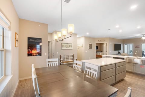 Gather for meals together at the dining table, with seating for 6