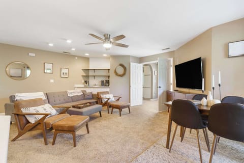 Living room open to the Kitchen with sofa sleeper
