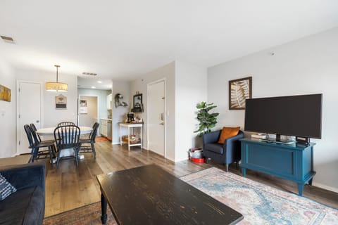 Curl up in the bright living area and stream your favorite shows