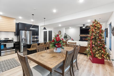 Gather for meals together at the dining table, with seating for 6