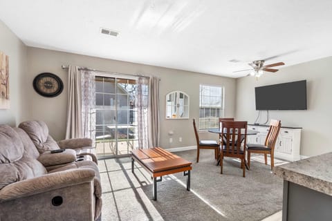 Curl up in the inviting living room & enjoy a movie night at home