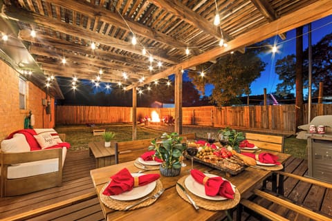 Amazing backyard setup for games, s’mores, and a ring ceremony.