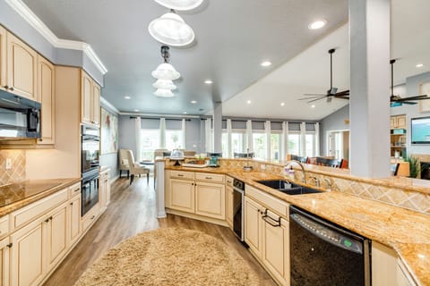 The family chef will love preparing meals in the fully equipped kitchen