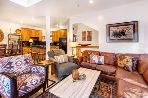 Vacation Rentals in Park City at Bear Hollow Village 5430: Living room with cozy fireplace