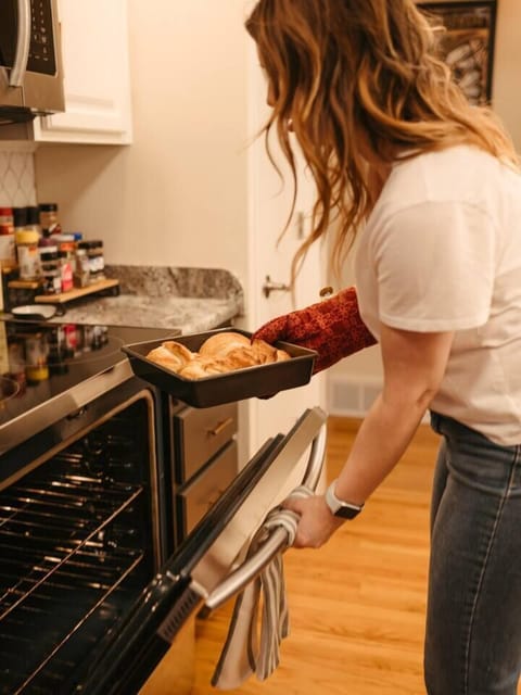 The kitchen is fully stocked for all your baking needs.