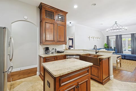 Fully equipped for all your cooking needs, this custom-built kitchen has everything you need to channel your inner culinary genius and creativity!