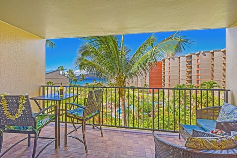 Start or end your day on the balcony at Kaanapali Shores 544 with ocean and garden views.