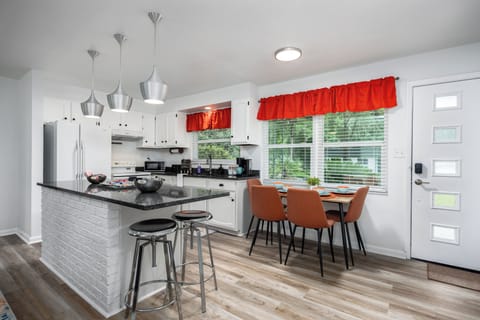 Kitchen and dining area in one area