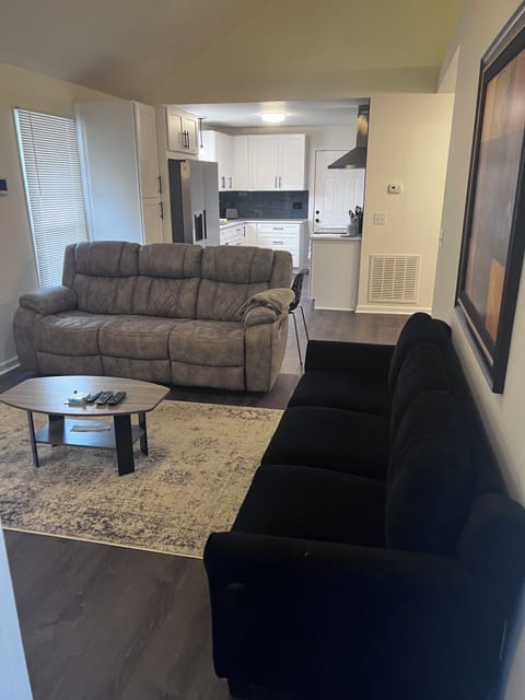 Living room with 2 full couches