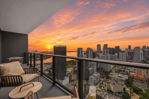 The balcony is your serene retreat in the heart of the city. Featuring cozy furniture and inviting views.