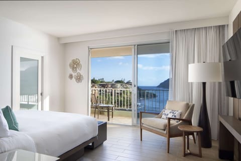Lounge with a coffee as the ocean fills the windows.