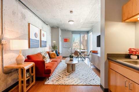 Modern, cozy apartment with city views and stylish living space.