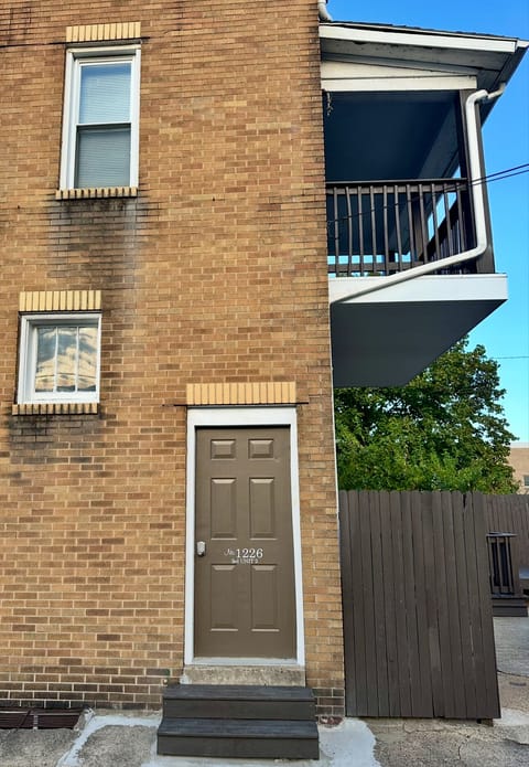 Entrance, keypad access.